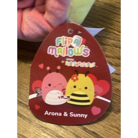 Squishmallow Flip A Mallow Arona Butterfly to Sunny the Bee Reversible 5" Plush - Picture 13 of 16